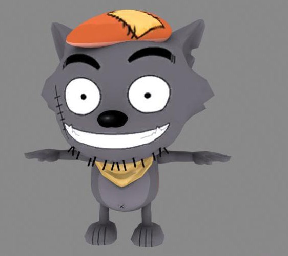Cute cartoon wolf,3D models 