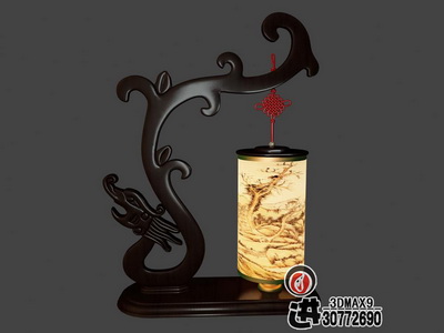 Chinese-style wooden lamp,3D models 