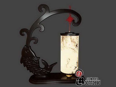 Chinese-style wooden lamp,3D models 
