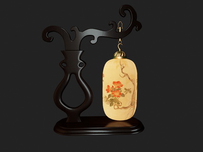 Chinese-style wooden lamp,3D models 