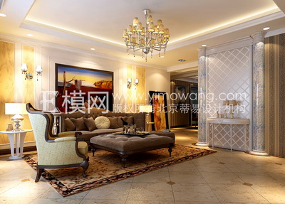 European-style luxury living room design,3D models 