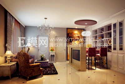 Simple European-style living room and dining,3D models 