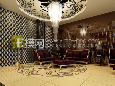 European-style hotel sitting area,3D models 