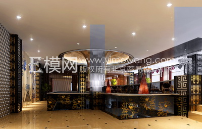 Chinese lobby of the hotel,3D models 