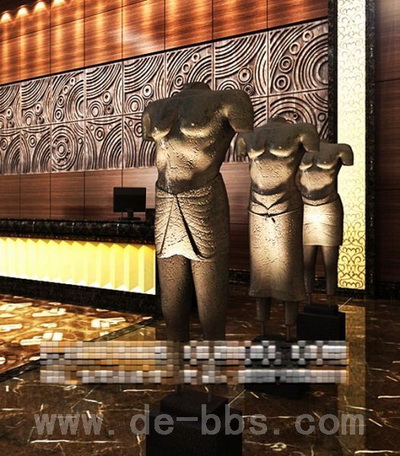 Personalized art hotel lobby,3D models 