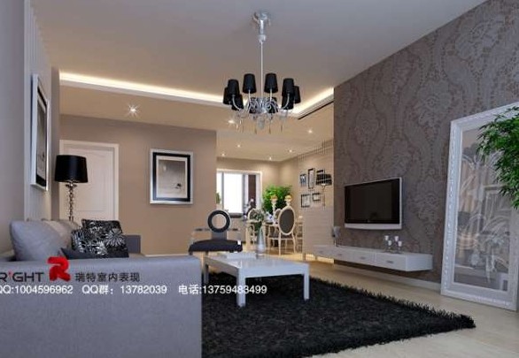 European modern style living room white tone,3D models 