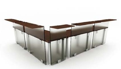 The combination of glass desk,3D models 