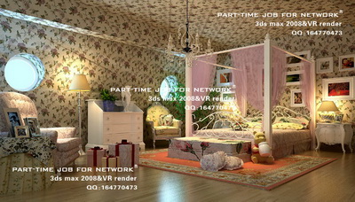 Pink bedroom
,3D models 