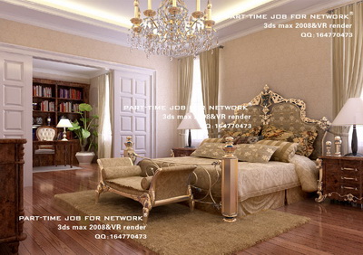 Department of European-style luxury bedroom light,3D models 