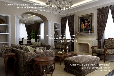 Luxury European-style living room
,3D models 