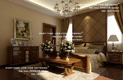 Spacious and luxurious European-style bedroom,3D models 