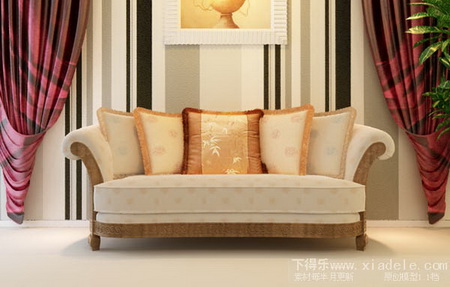 European double sit on the sofa,3D models 