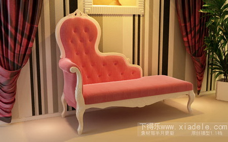 Lay the palace with the red sofa,3D models 