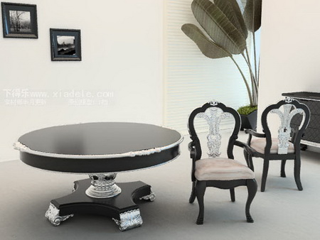 European-style combination of table and chairs,3D models 