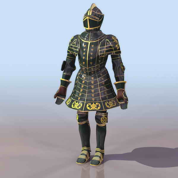 European Knight in shining Armours 3ds max model