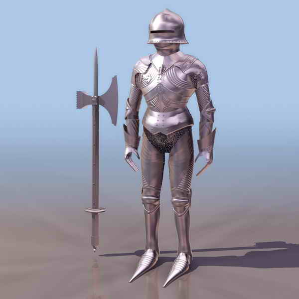 Middle Age Knights Model in Sliver Color Armours