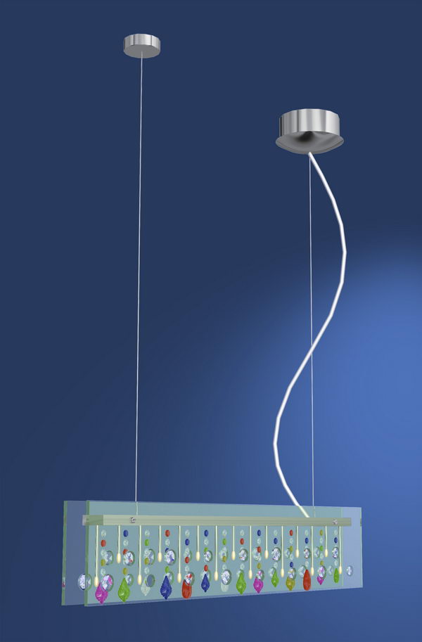 Glass Rectangle Pendant Lamp 3D Model Free Download