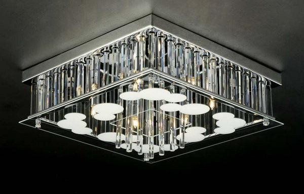 Luxury Cuboid Crystal Pendant Lamp