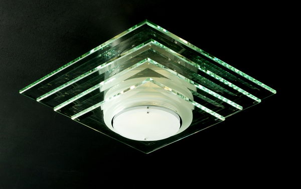 Modern Style Rectangle Glass Ceiling Lamp