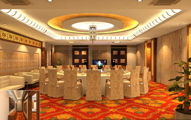 Luxury Chinese Restaurant Separate Room With the Corridor Design