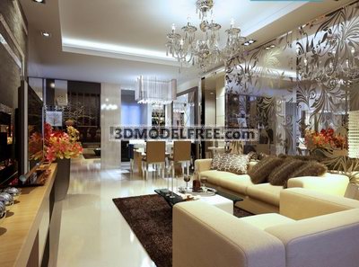 Modern Luxury Living Room Design 3D Model Download,Free 3D Models ...