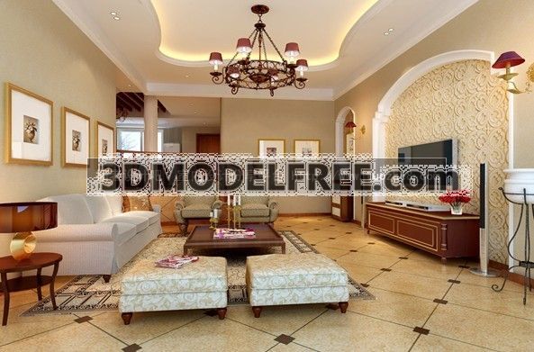 Livingroom In Mediterranean Style Collection 2