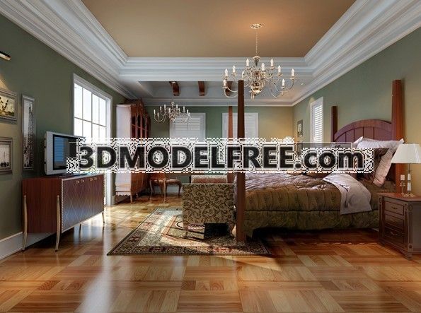 3D Models of Americanism Bedroom