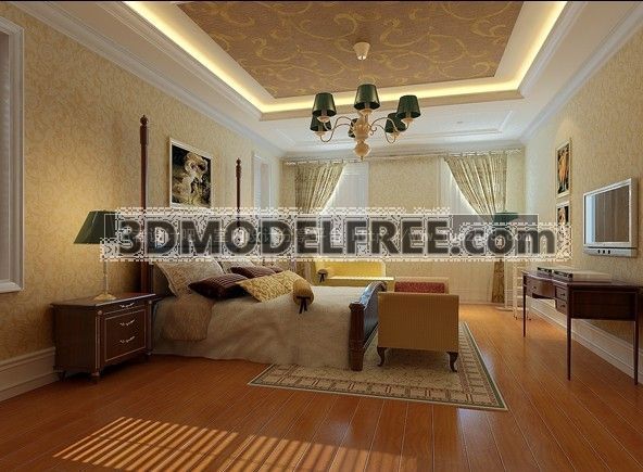 3D Models of Americanism Bedroom