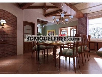 American Style House Design, Country Style, Ranch, Villa, Interior Design,Modernism