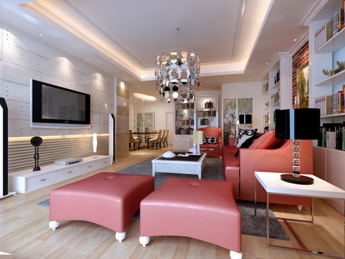 Delicate Modern Living Room 3Ds Max Model