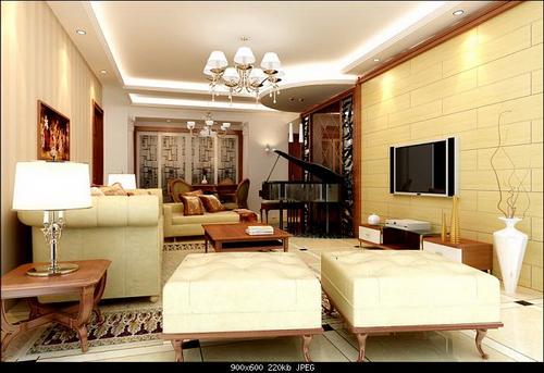 Delicate Modern Living Room 3Ds Max Model