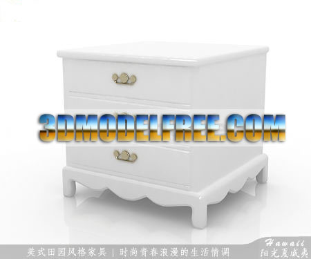 American Country Style Bedroom Furniture 3DsMax Model Download Free
