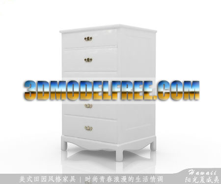 American Country Style Bedroom Furniture 3DsMax Model Download Free