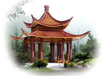 Chinese Double-eave Roof Pavilion 3DsMax Model