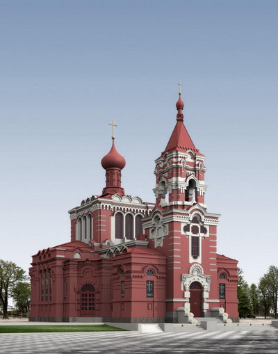 Exterior Model: Red Church 3DsMax Model