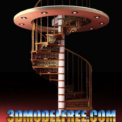 Interior Design Model: Revolving Stairs 3DsMax Model