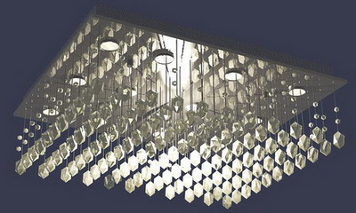 Ceiling Lamp Model Crystal Strut Ceiling Lamp 3Ds Max Model