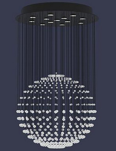 Pendant Lamp Model Sphere Crystal Chandelier 3Ds Max Model