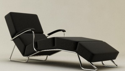 Modern Furniture ModelBlack Upholstered Lounge Chair
