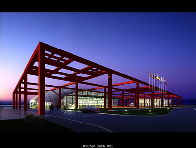 Airport exterior view 3D models