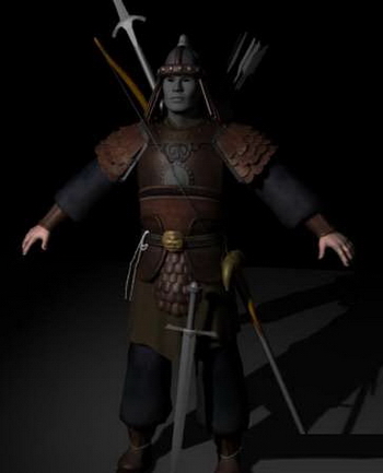 3D Model: Ancient Chinese Warrior 3ds max model