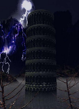 3D PC Game Scene Ghost Tower
