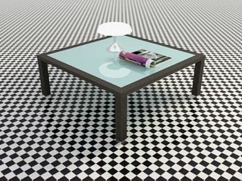 Solid wood coffee table glass table stylish high-end 3D models