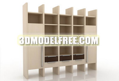 Solid wood wardrobe cabinets bedside lockers TV cabinet 3D Model