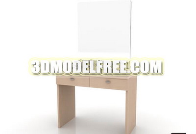 3D Model of wooden bedroom furniture