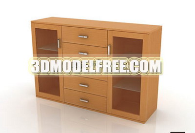 3D Model of wooden furniture, cabinets
