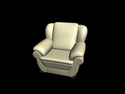 3D model of the old green sofa