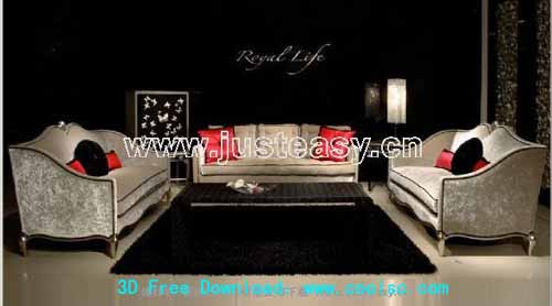 Continental sofa 3D model portfolio (including materials)