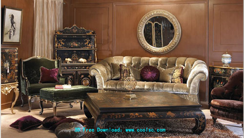 European low-profile sofa 3D model portfolio (including materials)