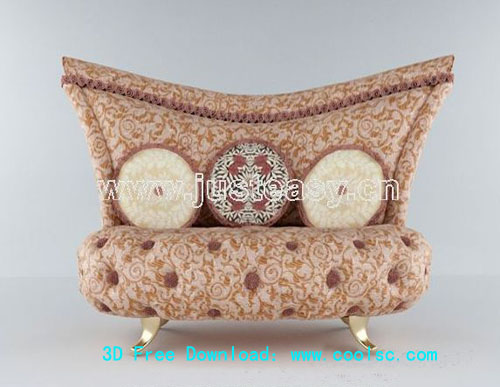 3D model of the classical European style sofa (including materials)
